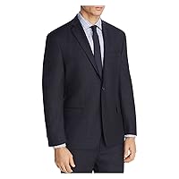 Michael Kors Mens Navy Single Breasted, Windowpane Plaid Classic Fit Suit Separate Blazer Jacket 42S