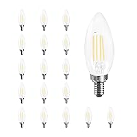 Sylvania ECO LED B10 Light Bulb, 60W = 3.5W, 7 Year, Dimmable, Candelabra Base, 450 Lumens, Clear, 5000K, Daylight – 18 Pack (41266)