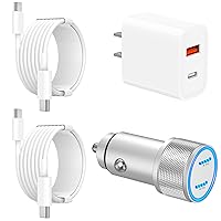 [Apple MFi Certified] iPhone 15 Charger Fast Charging, SDNCIE 72W USB-C Car Cigarette Lighter Charger+20W Dual Port Type-C Wall Charger+2*6FT USB-C to USB-C Cable for iPhone 15/15 Pro/15 Pro Max, iPad