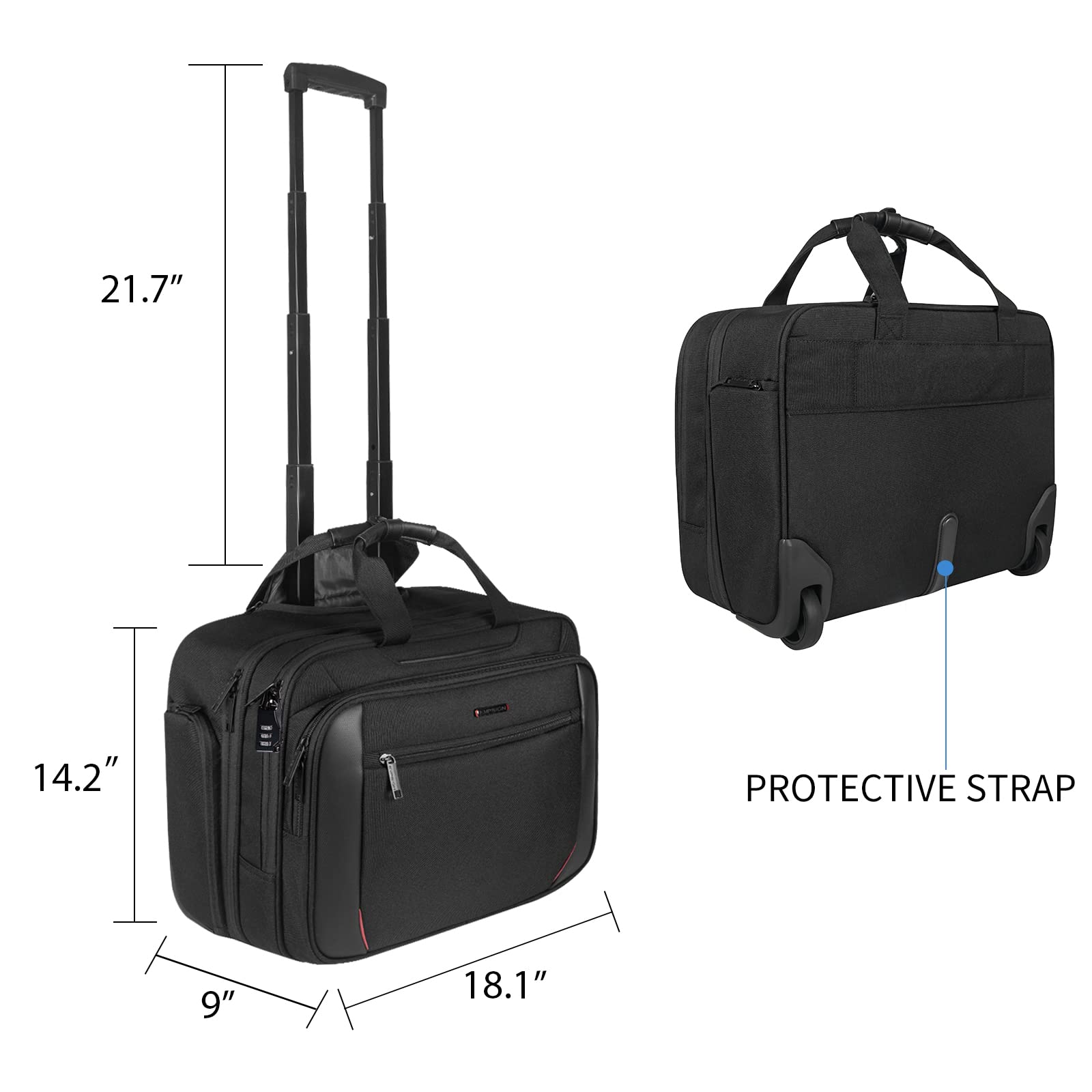 ACHOOLBX Rolling Laptop Case for Women, Premium Rolling Travel Luggage Bag  Fits Up to 15.6 Inch Laptop Carry on Briefcase Water-Proof Overnight Rolling  Computer Bags - Newegg.ca