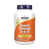 Now Foods Super Omega 3-6-9 Soft-gels, 1200Mg, 180-Count