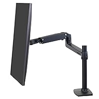 Ergotron – LX Premium Monitor Arm, Single Monitor Desk Mount – fits Flat Curved Ultrawide Computer Monitors up to 34 Inches, 7 to 25 lbs, VESA 75x75mm or 100x100mm – Tall Pole, Matte Black