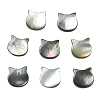 LiQunSweet 10 Pcs Natural Shell Cat Beads Loose Animal Head Craft Bead for Necklace Bracelet Earrings Jewelry Making DIY - 10x10x4mm