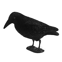 GUGULUZA Crow Decoys Full Body Plastic Crow Decoy for Hunting, Black Flocked Crow Decoy w/Feet Stake for Halloween Decor Yard Garden Decoration