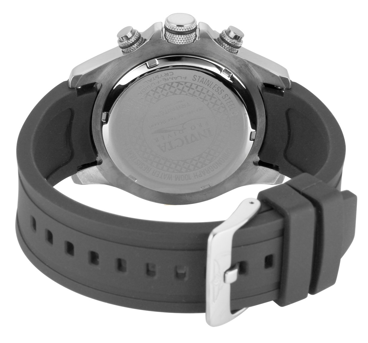 Invicta Men's Pro Diver 48mm Stainless Steel and Polyurethane Chronograph Quartz Watch, Black (Model: 15145, 13730, 13729)