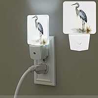 Bright Plug in Night Light Long-Beaked Heron NightLights Plug into Wall Dusk to Dawn Sensor Soft White Automatic Night Light for Bathroom Hallway