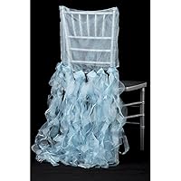 RCZ Decor Baby Blue Curly Willow Chiavari Chair Back Slip Cover (1 Count) - Elegant Design, Perfect for Weddings & Special Events