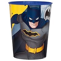 Unique Batman Plastic Stadium Cup - 16 oz (1 Pc) - Reusable Party Cup, Perfect for Kid's Birthdays & Themed Parties
