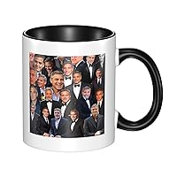 George Clooney Collage Coffee Mug 11 Oz Ceramic Tea Cup With Handle For Office Home Gift Men Women Black