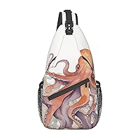 Octopus tentacles Print Cross Chest Bag Sling Backpack Crossbody Shoulder Bag Travel Hiking Daypack Unisex