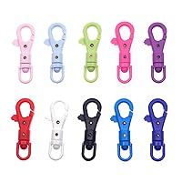 20Pcs Colorful Plastic Lobster Claw Clasps Swivel Lanyards Trigger Snap Hooks Clips Strap with Key Rings DIY Accessories for Bag Key Chains Stretch Spring Keychain Connector (Mix Color)
