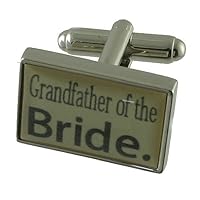 Grandfather Bride Cream Lemon Wedding Cufflinks with Black Pouch