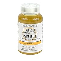 Grumbacher Linseed Medium for Oil Paintings, 8 Ounce Bottle, 8 Fl Oz (Pack of 1), Yellow