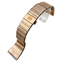 15 17 18 23 25mm 316L Stainless Steel Watchband Fit for Omega Double Eagle Constellation Watch Strap (Color : Rose Gold, Size : 15x5.5mm)