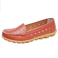 Women's Soft Sneaker Women Comfort Walking Flat Loafer Slip On Leather Loafer Comfortable Flat Shoes Outdoor Driving