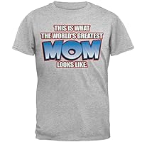 Mother's Day World's Greatest Mom Mens T Shirt Light Heather Grey MD