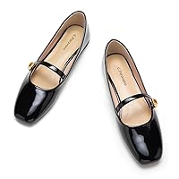 C.Paravano Mary Jane Shoes for Women | Women Flats | Womens Square Toe Flats | Leather Mary Jane