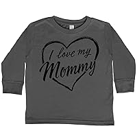 inktastic I Love My Mommy in Black Chalk Heart Toddler Long Sleeve T-Shirt