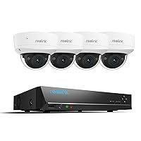 REOLINK RLC-1240A First 12MP Vandalproof PoE Security Camera,145° Wide Viewing Angle, 4X RLC-1240A Bundle with 1x REOLINK 8 Channel with 2TB