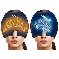 Migraine Relief Cap Stretch Double Gel Hot & Cold Physical Therapy Hangover Cap Quickly relieves Headache Pressure for Men and Women of All Head Sizes(Blue)