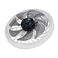 Low Profile Ceiling Fans with Lights and Remote, Ceiling Fan Flush Mount 12inch, 3000K-6500K Smart Bladeless LED Fan Light, Black Modern Ceiling Fans with Lights for Bedroom (A)