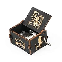 Lalaland Music Box Hand Crank Carved Wooden Musical Box,Musical Gift,Play City of Star,Black