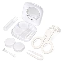 Contacts Lens Helper-Portable Contact Lens Insertion Wearing Aids with Mirror Contact Lens Insertion Tool (White)