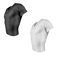 Men’s Pistol Holster Undershirt for CCW Concealed Carry, V- Neck, All-Day-Comfort Easy Breathe Compression Fabric