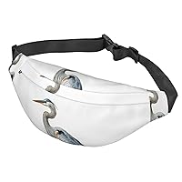 Fanny Pack For Men Women Casual Belt Bag Waterproof Waist Bag Long-Beaked Heron Running Waist Pack For Travel Sports