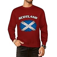 Scotland Flag Graphic Crewneck Sweatshirt for Men Women Long Sleeve T-shirt Novelty Pullover Fall Tops