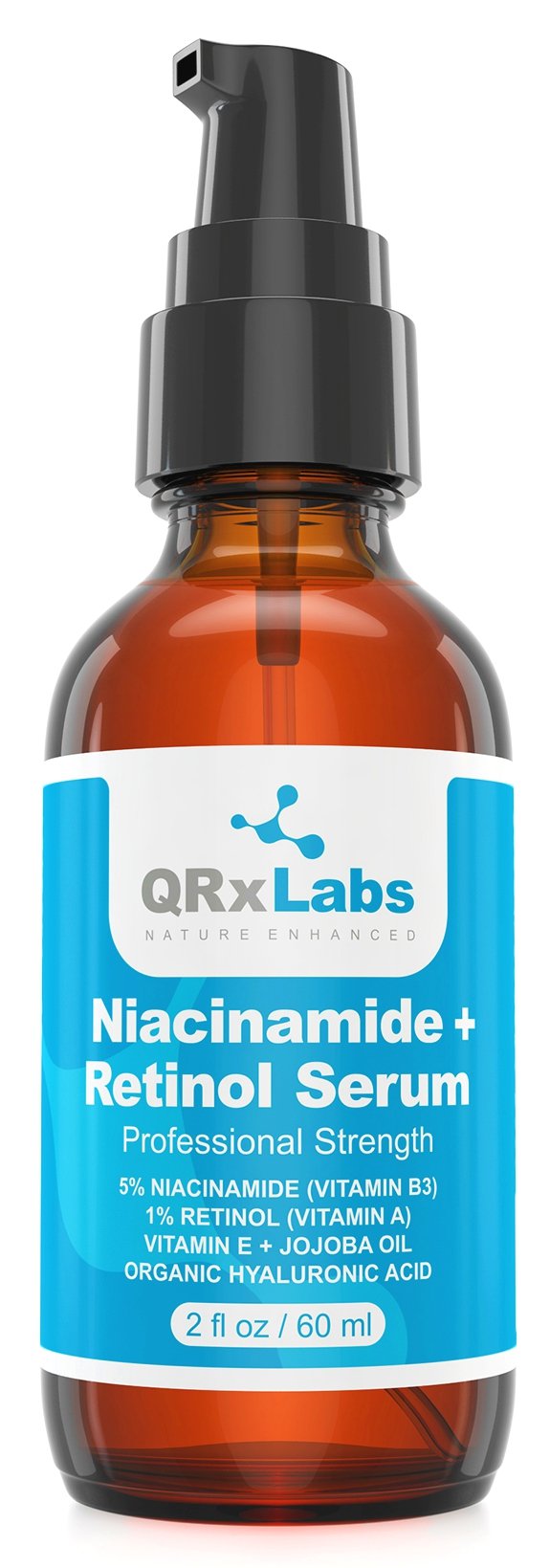 5% Niacinamide (Vitamin B3) + Retinol Serum - Ultimate Anti-Aging Wrinkle Reducing Treatment - Fights Acne Breakouts and Fades Blemishes & Spots - Reduces Pore Size & Tightens Skin - LARGE 2 oz bottle