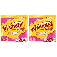 STARBURST FaveReds Fruit Chews Summer Candy, Sharing Size, 15.6 oz Resealable Bag (Pack of 2)