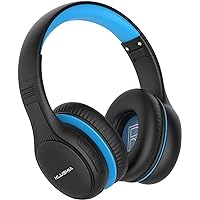 Kids Bluetooth Headphones, 85/94dB Volume Limited Kids Headphones, Over Ear Toddler Headphones with Built-in Mic, Bluetooth 5.0, Foldable Wireless Headphones for Kids (Black Blue)