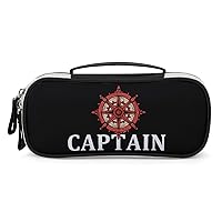 Captain's Rudder PU Leather Pencil Cases Pencil Pouch Pen Bag Pouch Bag Travel Makeup Bag Organizer Case