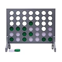 Tailgating Pros Premium Grey Giant Four in a Row with Carrying Case - Jumbo Oversized Outdoor Yard Game - Connect Multiple Pucks in a Row to Win - Many Puck Colors Available!