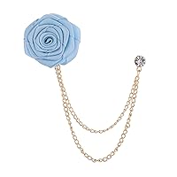 Bridegroom Wedding Brooch, Rose Flower Brooch Lapel Pin Badge Tassel Chain for Men Suit Accessories, Cloth Art Handmade Jewelry