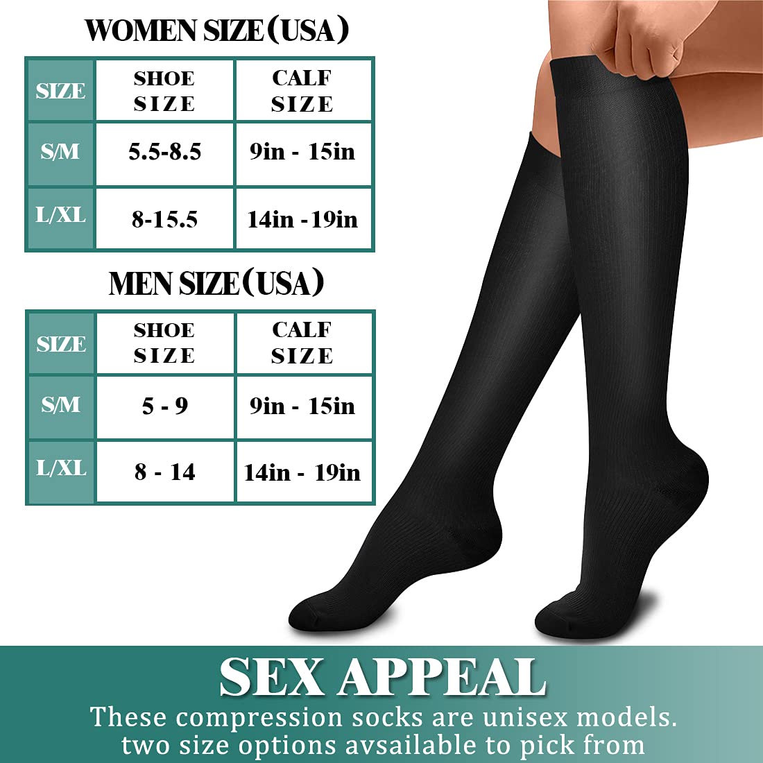 Laite Hebe 3 Pack Medical Compression Sock-Compression Sock for Women and Men-Best for Running,Nursing,Sports