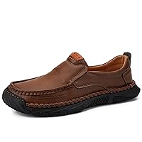 Men's Platform Loafers Casual Slip On Shoes Lightweight Comfortable Business Office Walking Shoes Black Camping Shoes