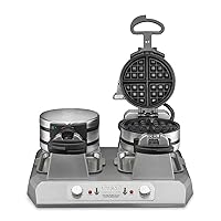 Waring Commercial WW300BX Double Side by Side Belgian Waffle Maker, Coated Non Stick Cooking Plates, Produces 75 Waffles Per Hour,208V, 2700W, 6-15 Phase Plug