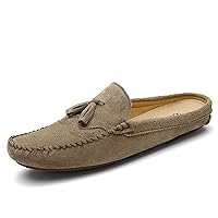 Men's Leather Casual Slip on Loafers Breathable Comfortable Driving Shoes Fashion Slipper