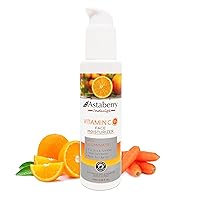 Vitamin C Daily Face Moisturizer Cream | Lightweight, Brightening, Hydrating, Travel Size with Hyaluronic Acid, Orange peel & Carrot Extract, Dark Spot Wrinkles Remover - 3.38 Fl Oz