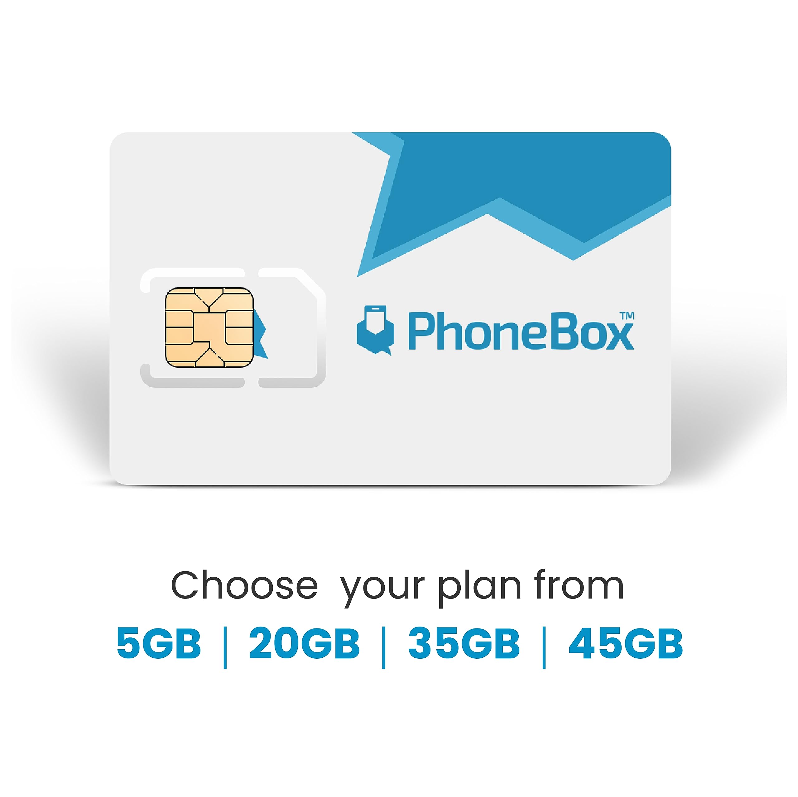 PhoneBox Canada Prepaid SIM Card | Choose from 5GB, 20GB, 35GB, 45GB | No Contracts