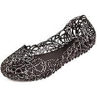 Women's Jelly Shoes Flat Slip On Sandals Hollow Out Ballet Flat