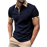 Men's Short Sleeve Loose Fit Shirts Workout Stretch T-Shirt for Men Fashion Casual Tops Dressy Collared Tees