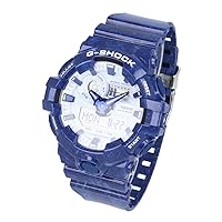 Casio Men's Waterproof Quartz Analog-Digital GA-700 Watch, GA-700BWP-2A, Blue