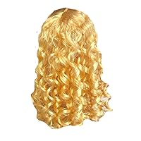 Wigs for dolls, bjd doll wigs, american doll shiny doll hair 4 to 17 inch circumference, hair for dolls (GOLD - CURLY)