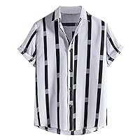 Mens Casual Short Sleeve Polo Shirts Retro 80s Pique Casual Tech Tees Shirts Striped Print Color-block Sports Polo Shirt