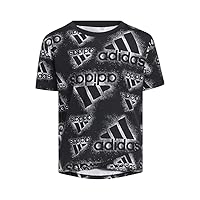 adidas Crossover Allover Print Tee Kids', Black, Size M