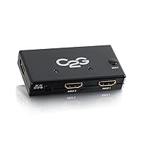 C2G 2-Port HDMI Selector Switch, Slim Design, 40349 Black