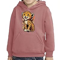 Funny Leopard Toddler Pullover Hoodie - Graphic Sponge Fleece Hoodie - Art Hoodie for Kids